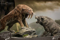 Smilodon & Dire Wolf Set Statue