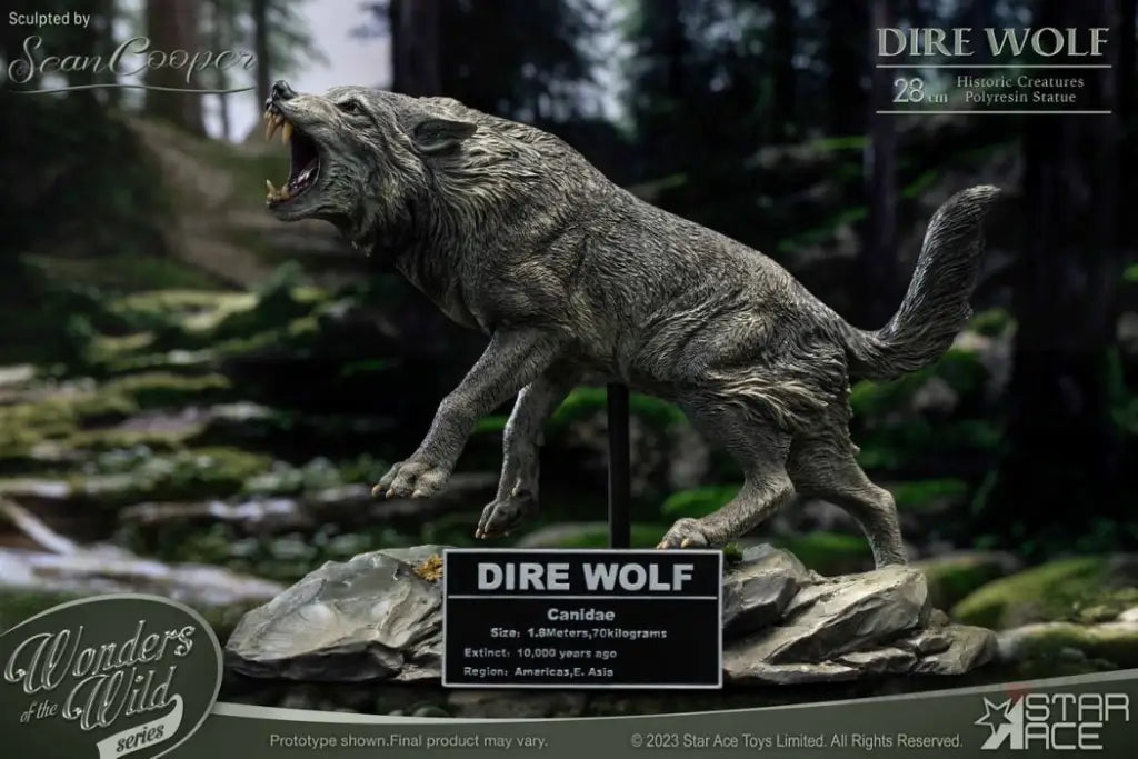 Smilodon & Dire Wolf Set Statue