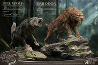 Smilodon & Dire Wolf Set Statue