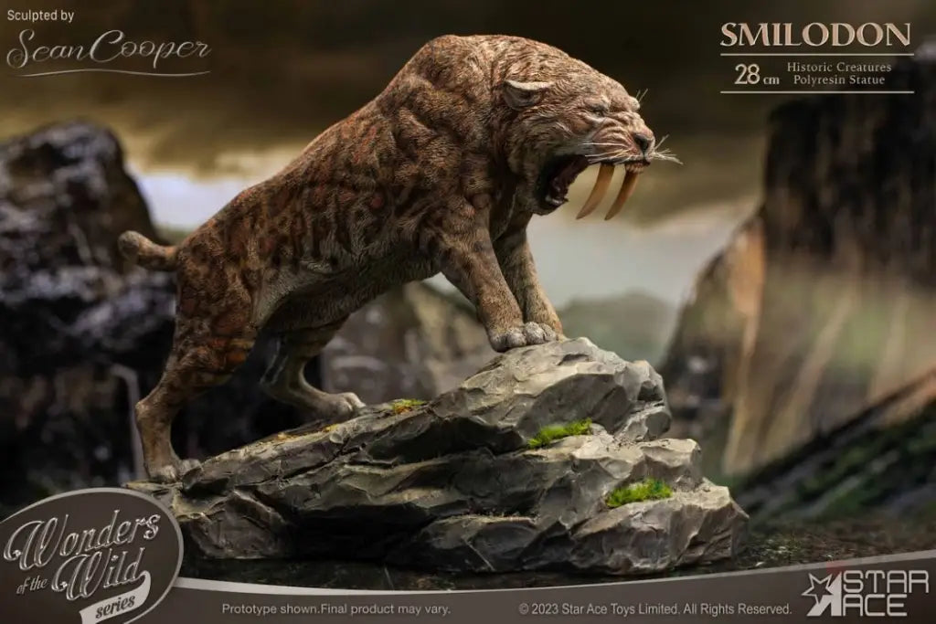 Smilodon & Dire Wolf Set Statue