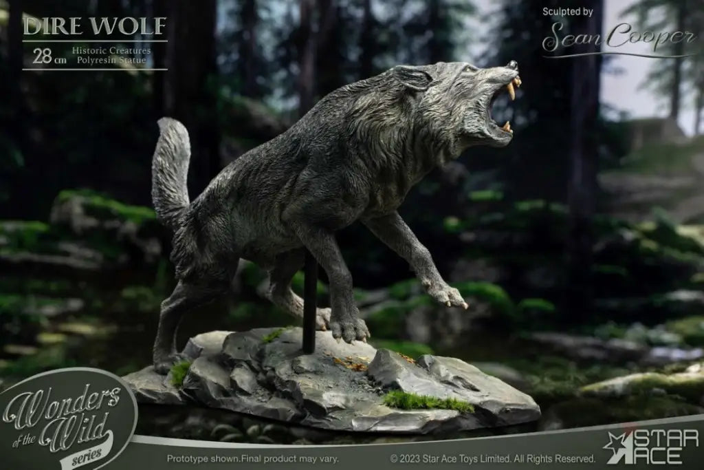 Smilodon & Dire Wolf Set Statue