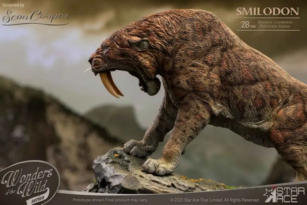 Smilodon & Dire Wolf Set Statue