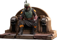 Star Wars Premier Collection Mandalorian Boba Fett On Throne Statue - GeekLoveph