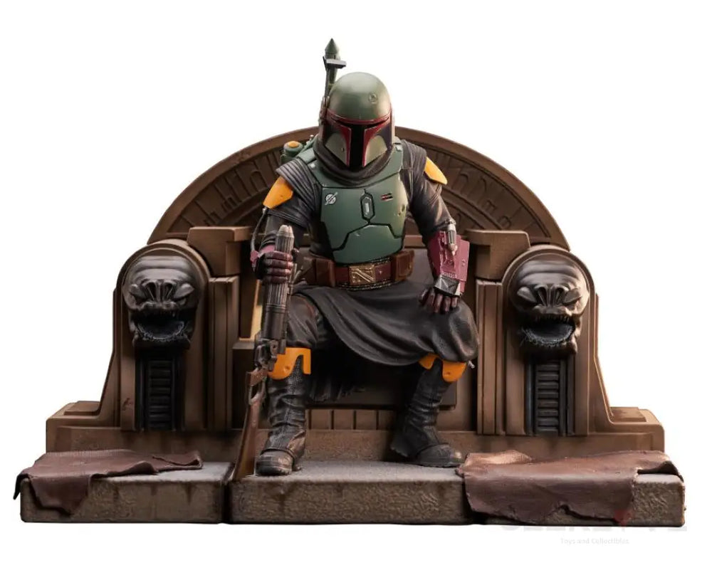 Star Wars Premier Collection Mandalorian Boba Fett On Throne Statue - GeekLoveph