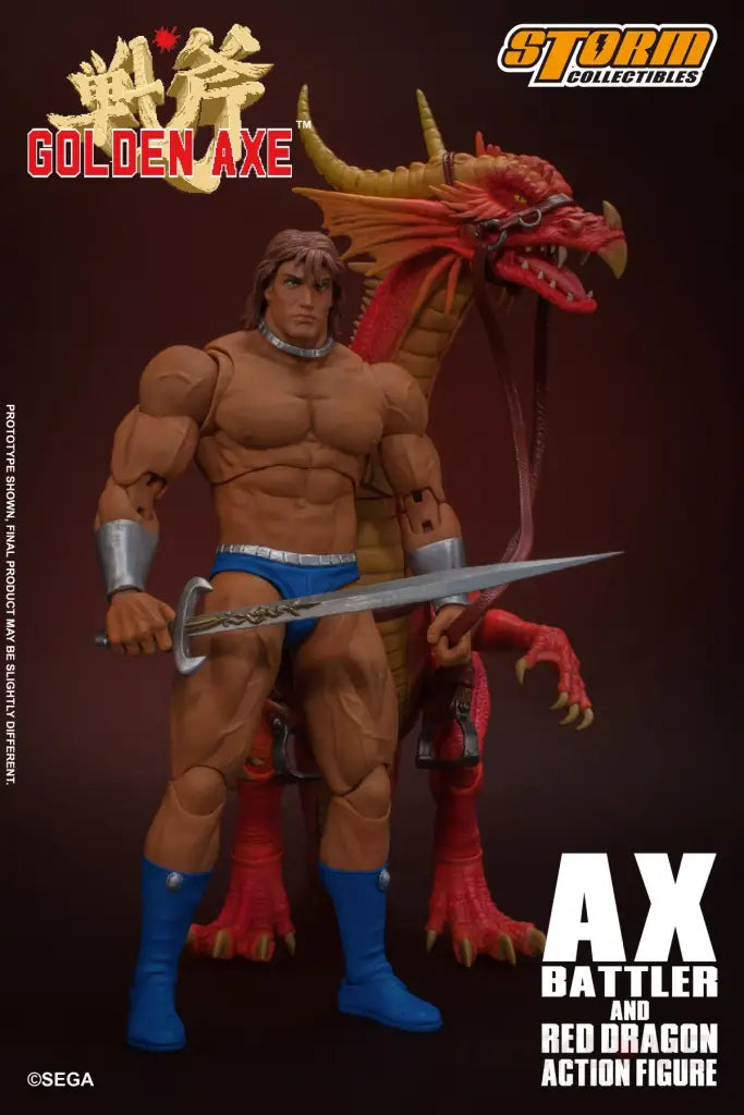 Storm Collectibles: Golden Axe - Ax Battler and Red Dragon Set - GeekLoveph