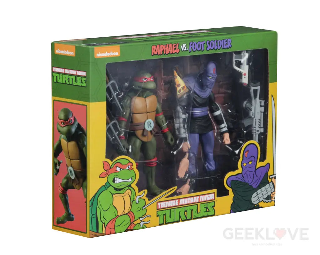 Teenage Mutant Ninja Turtles – Cartoon Raphael vs Foot Solider 2 Pack - GeekLoveph