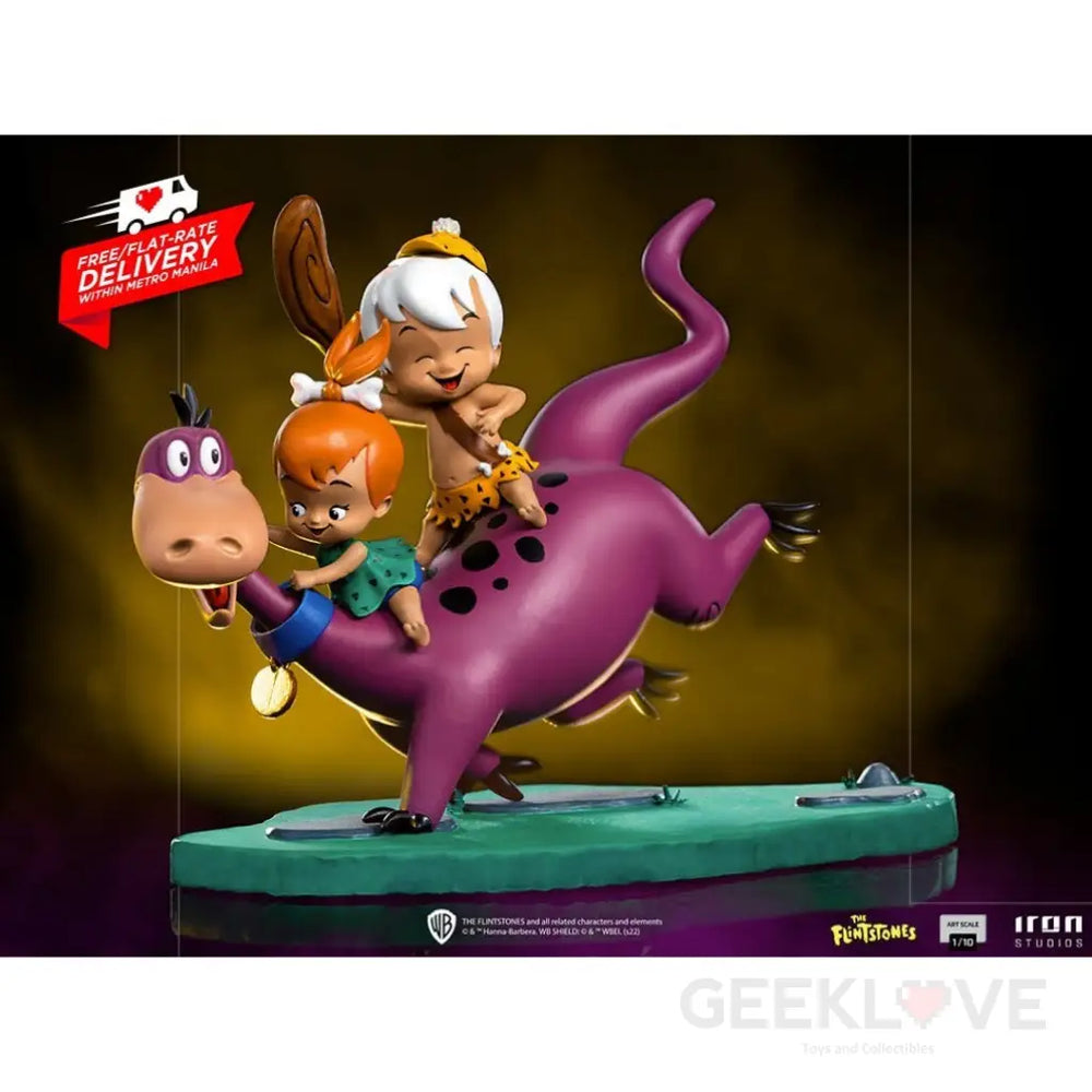 The Flinstones Dino, Pebbles and Bamm-Bamm Art Scale 1/10 Statue - GeekLoveph