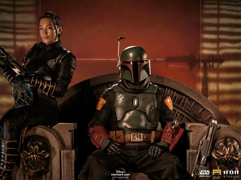 The Mandalorian BDS Boba Fett and Fennec Shand on Throne Deluxe Art Scale 1/10 Statue