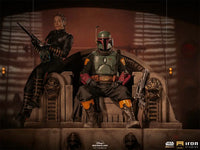 The Mandalorian BDS Boba Fett and Fennec Shand on Throne Deluxe Art Scale 1/10 Statue - GeekLoveph