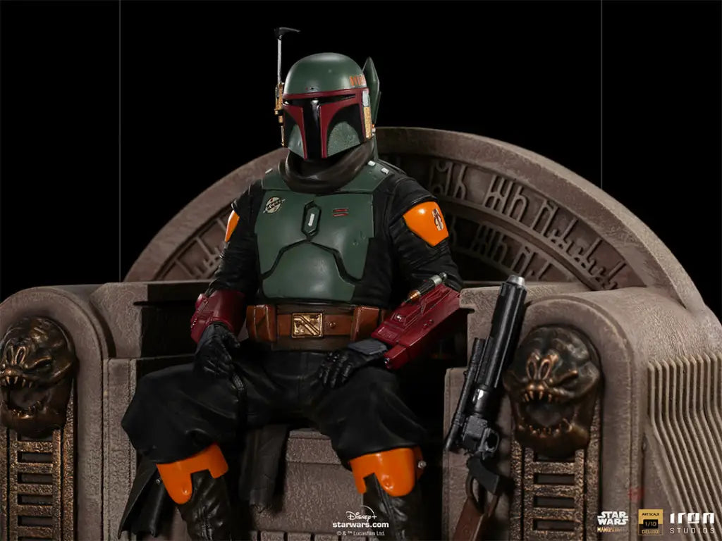 The Mandalorian BDS Boba Fett On Throne Deluxe Art Scale 1/10 Statue - GeekLoveph