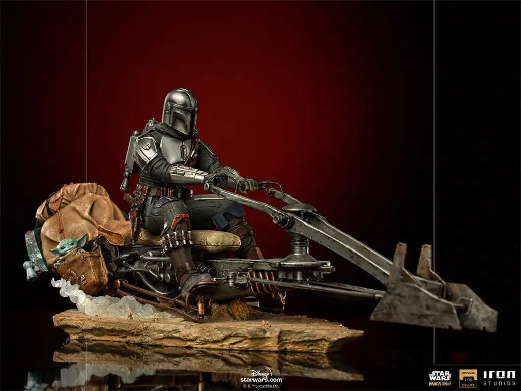 The Mandalorian Bds On Speederbike Deluxe 1/10 Art Scale Statue Preorder