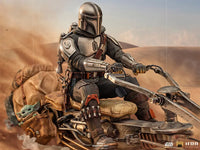 The Mandalorian Bds On Speederbike Deluxe 1/10 Art Scale Statue Preorder