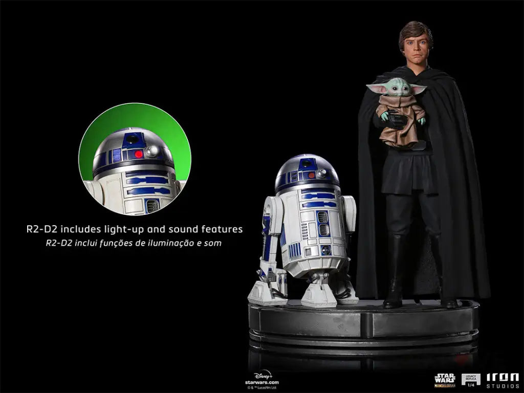 The Mandalorian Legacy Replica Luke Skywalker R2-D2 And Grogu 1/4 Scale Statue Preorder