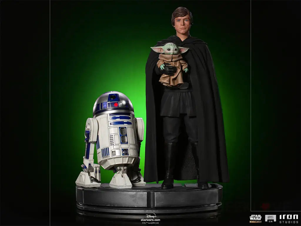 The Mandalorian Legacy Replica Luke Skywalker R2-D2 And Grogu 1/4 Scale Statue Preorder