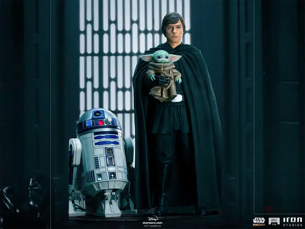 The Mandalorian Legacy Replica Luke Skywalker R2-D2 And Grogu 1/4 Scale Statue Preorder