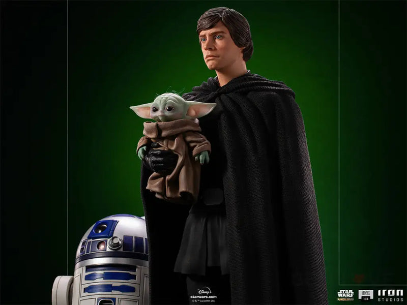 The Mandalorian Legacy Replica Luke Skywalker, R2-D2, and Grogu 1/4 Scale Statue