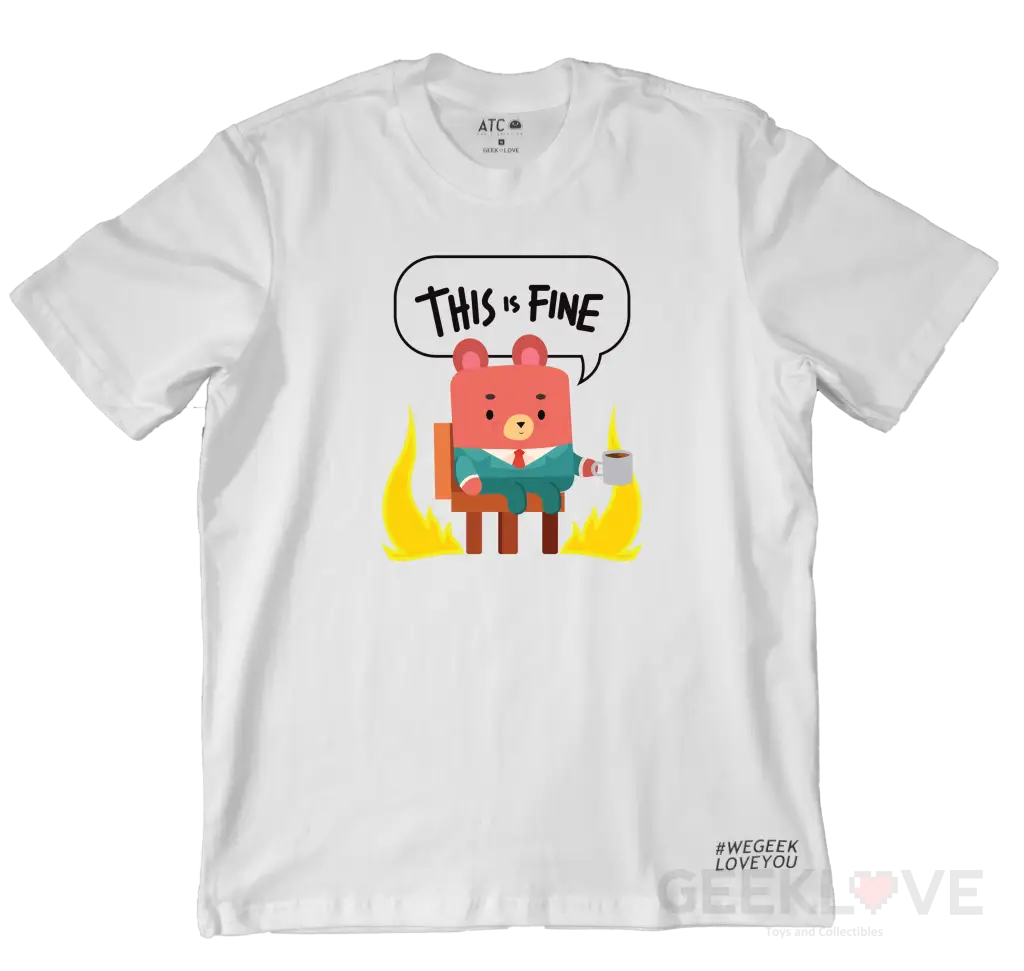 This Is Fine Premium Geek Tee Xs / White Apparel