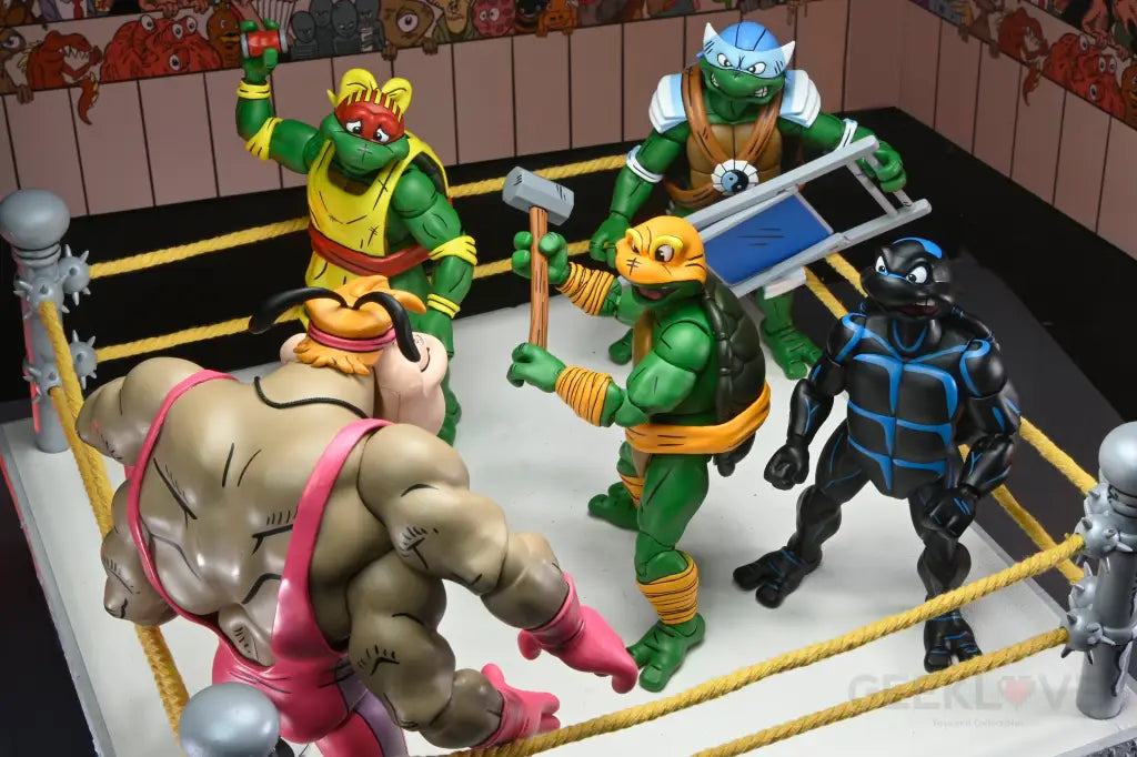 Tmnt (Archie Comics) 7In Stump Wrestling Turtles 4 Pack Action Figure