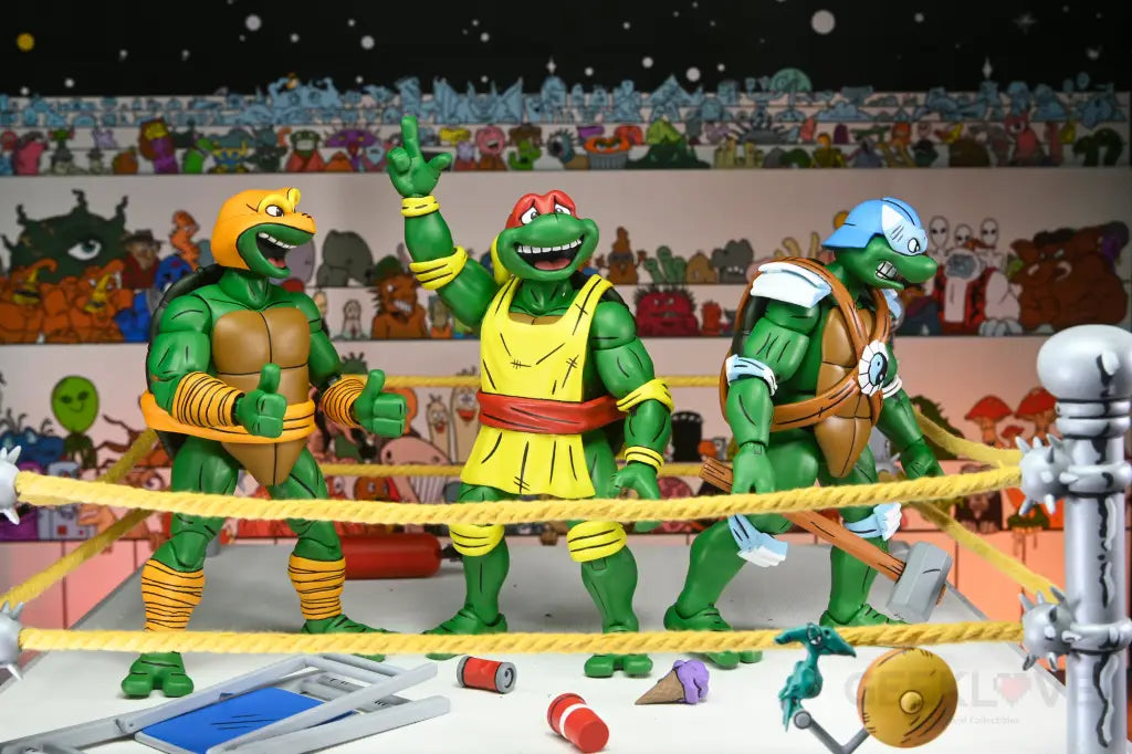 Tmnt (Archie Comics) 7In Stump Wrestling Turtles 4 Pack Action Figure