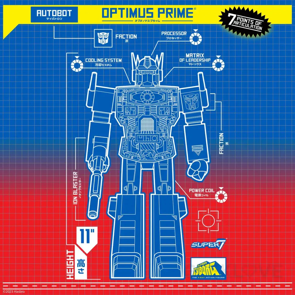 Transformers Super Cyborg Optimus Prime (Clear Red / Blue) Action Figure