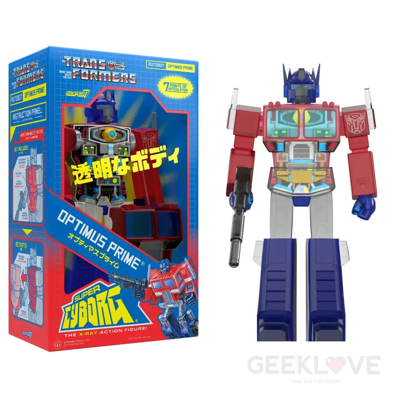 Transformers Super Cyborg Optimus Prime (Clear Red / Blue)