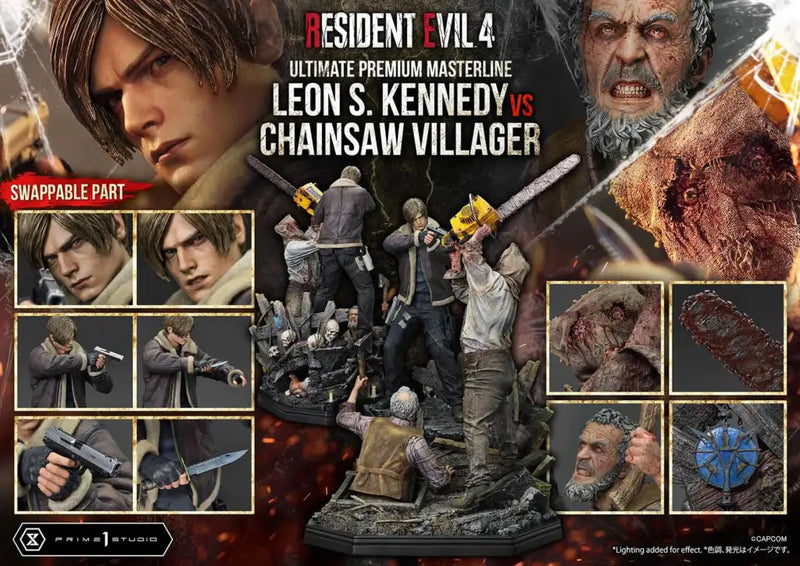 Ultimate Premium Masterline Resident Evil 4 Leon S. Kennedy versus Chainsaw Villager