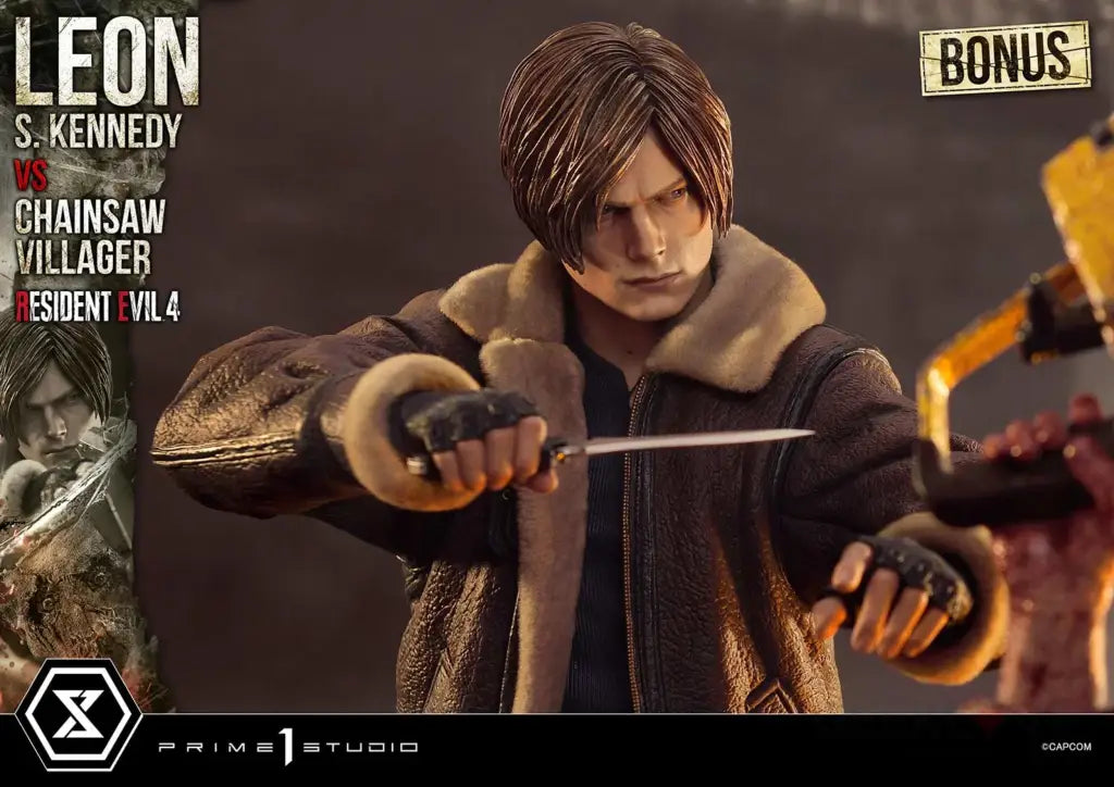 Ultimate Premium Masterline Resident Evil 4 Leon S. Kennedy Versus Chainsaw Villager Bonus Version