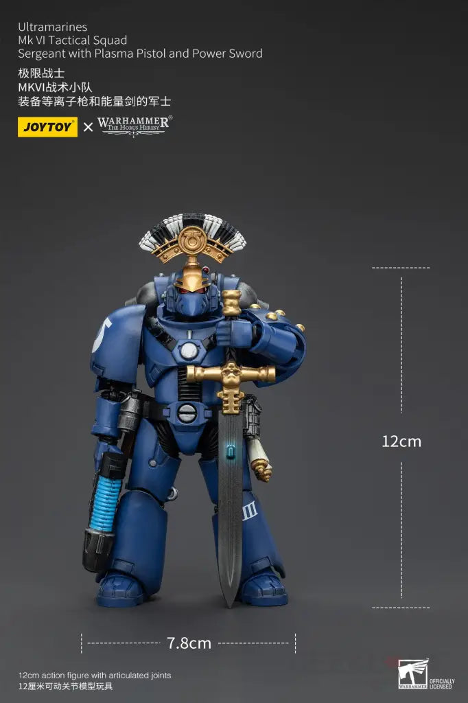 Ultramarines Mk Vi Tactical Squad Sergeant With Plasma Pistol And Power Sword Action Figure