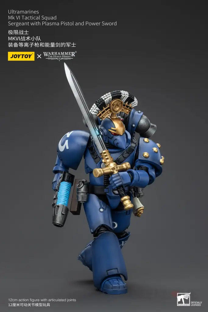 Ultramarines Mk Vi Tactical Squad Sergeant With Plasma Pistol And Power Sword Action Figure