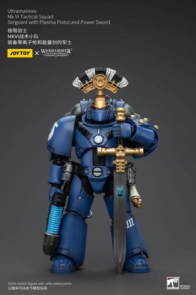 Ultramarines Mk Vi Tactical Squad Sergeant With Plasma Pistol And Power Sword Action Figure