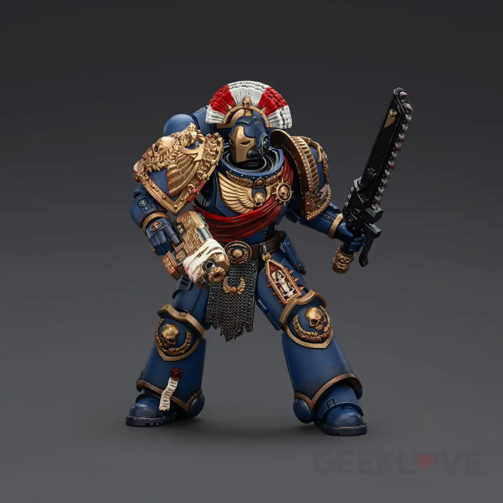 Ultramarines Relic Secundus Armour With Artificer Bolt Rifle Chainsword and Bolt Pistol Action Figure