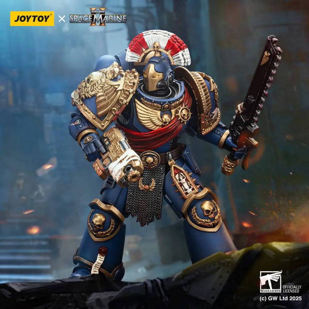 Ultramarines Relic Secundus Armour With Artificer Bolt Rifle Chainsword and Bolt Pistol Pre Order Action Figure