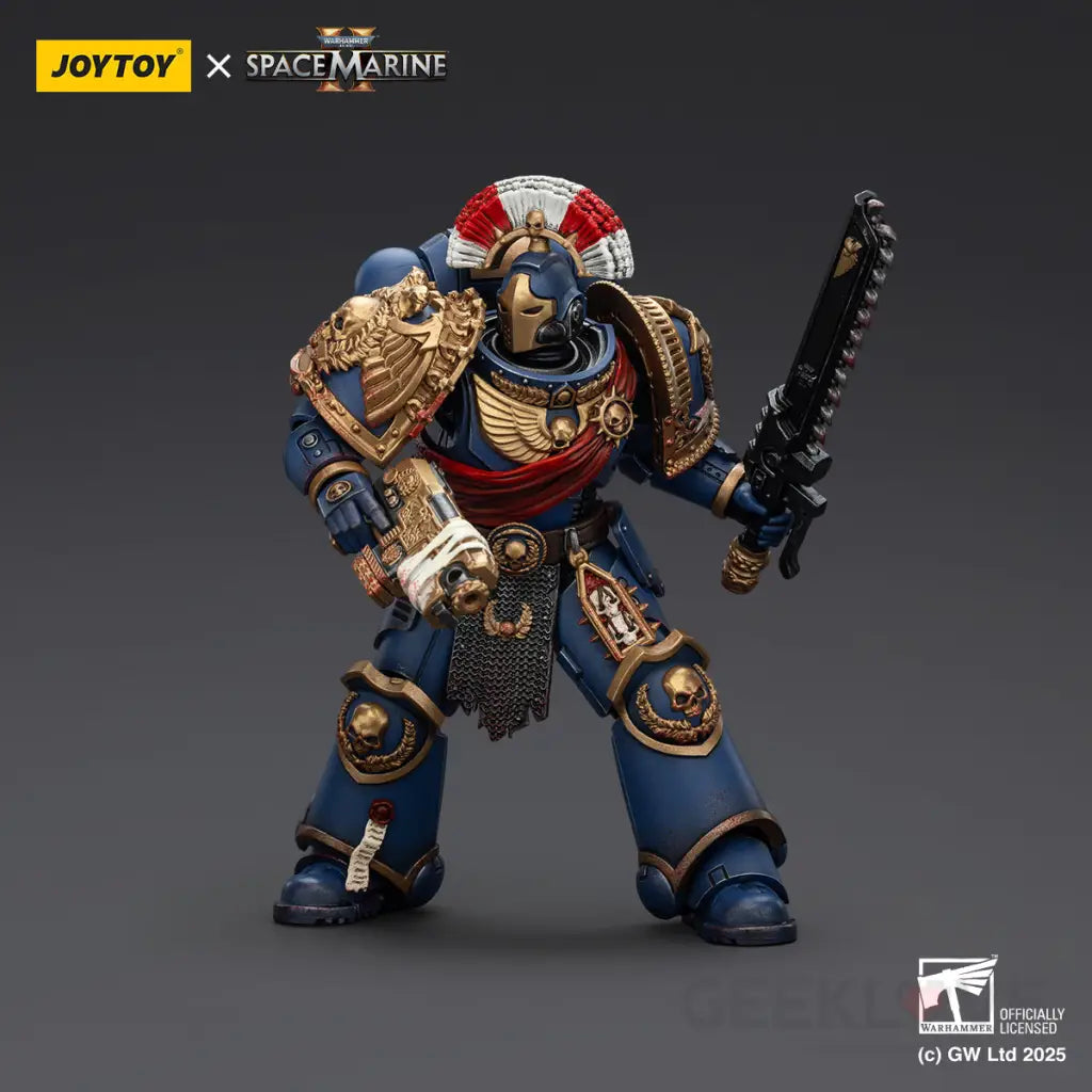 Ultramarines Relic Secundus Armour With Artificer Bolt Rifle Chainsword and Bolt Pistol Action Figure