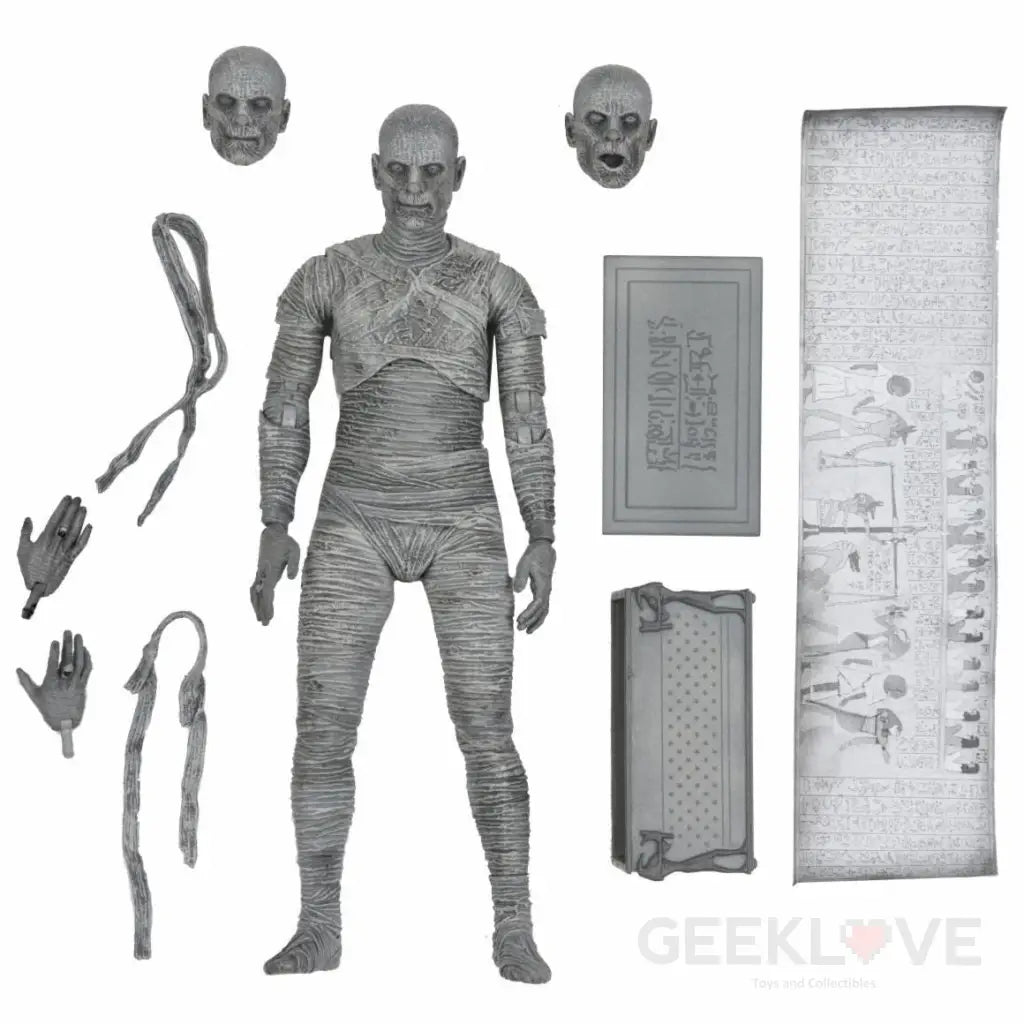 Universal Monsters Ultimate Mummy (Black & White) Figure - GeekLoveph
