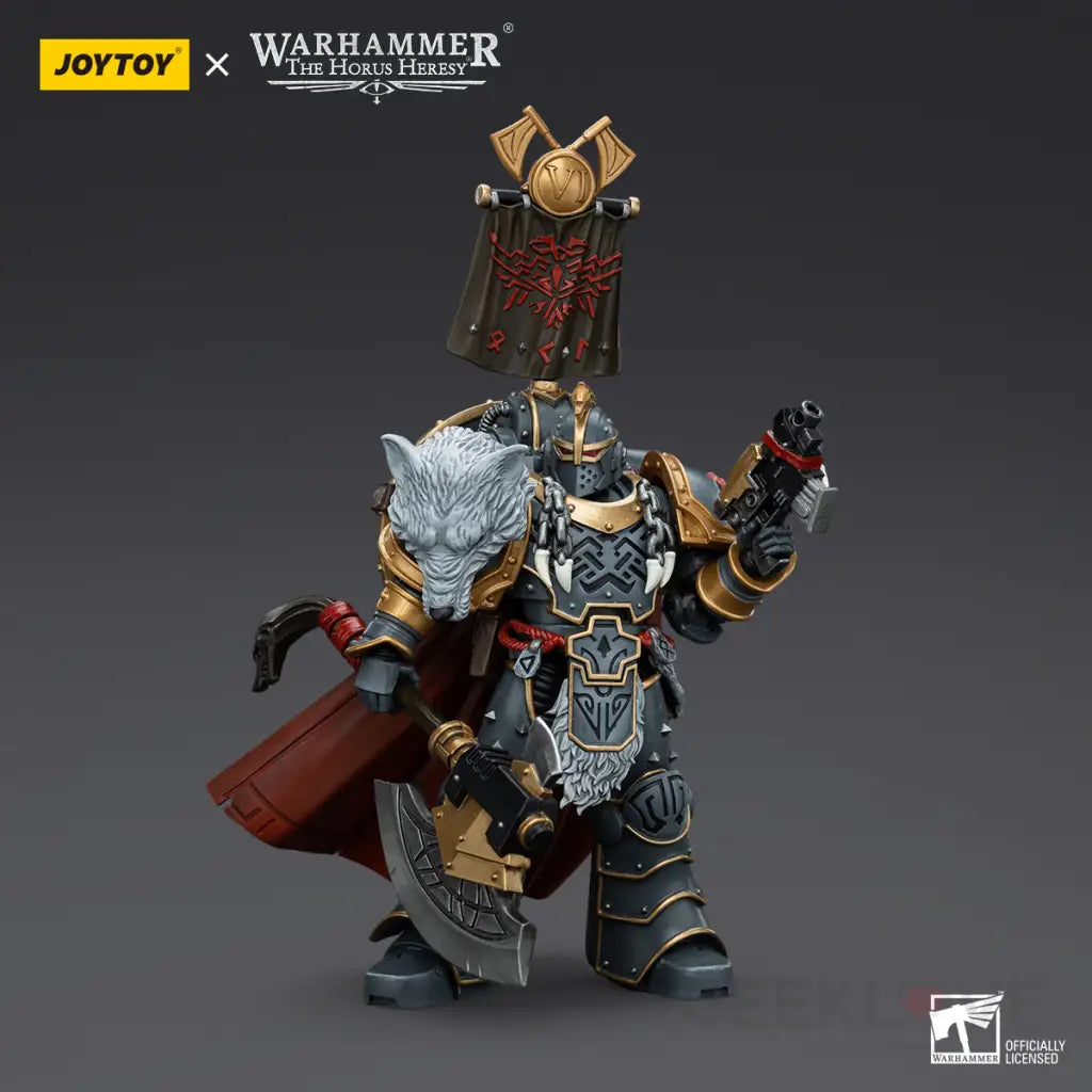 Warhammer 40k Space Wolves Legion Praetor with Power Axe and Combat Shield Action Figure