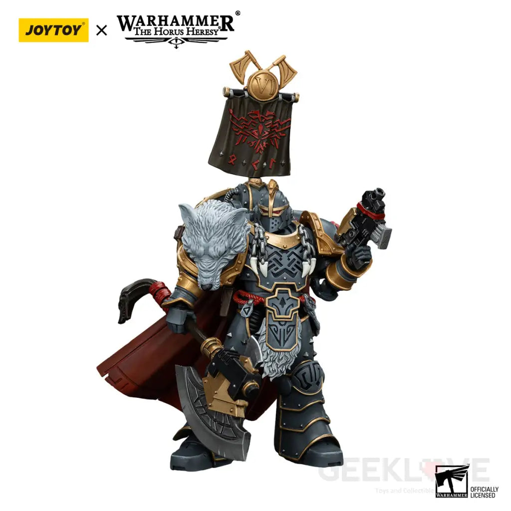 Warhammer 40k Space Wolves Legion Praetor with Power Axe and Combat Shield Action Figure