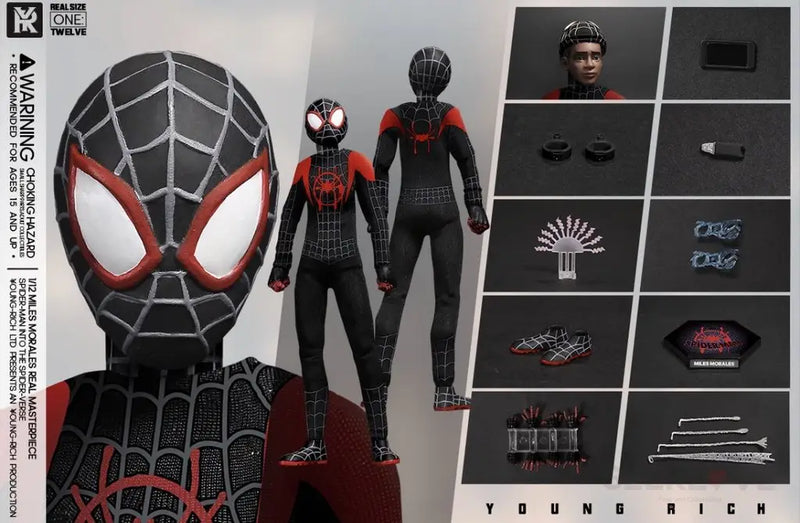 Youngrich Toys - Black Battle Shirt Normal Edition: Spider-Man Parallel World Miles 1/12