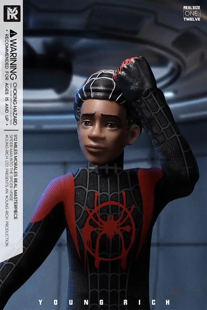 Youngrich Toys - Black Battle Shirt Normal Edition: Spider-Man Parallel World Miles 1/12 - GeekLoveph