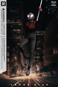 Youngrich Toys - Black Battle Shirt Normal Edition: Spider-Man Parallel World Miles 1/12 - GeekLoveph
