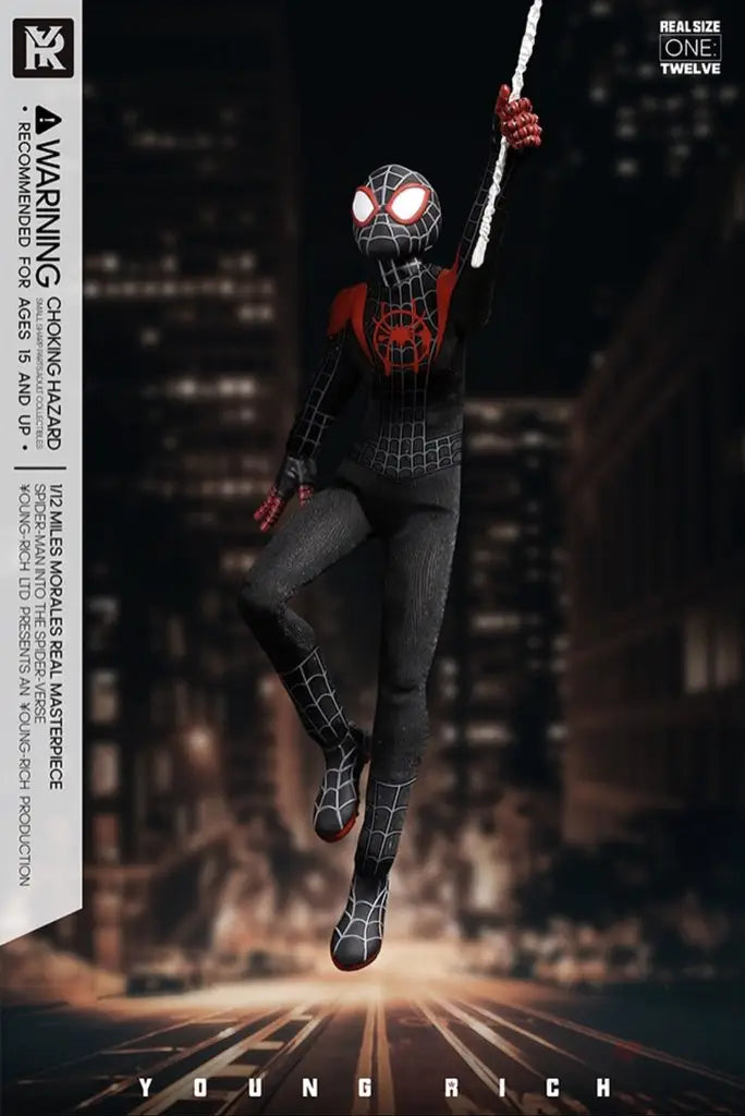 Youngrich Toys - Black Battle Shirt Normal Edition: Spider-Man Parallel World Miles 1/12 - GeekLoveph